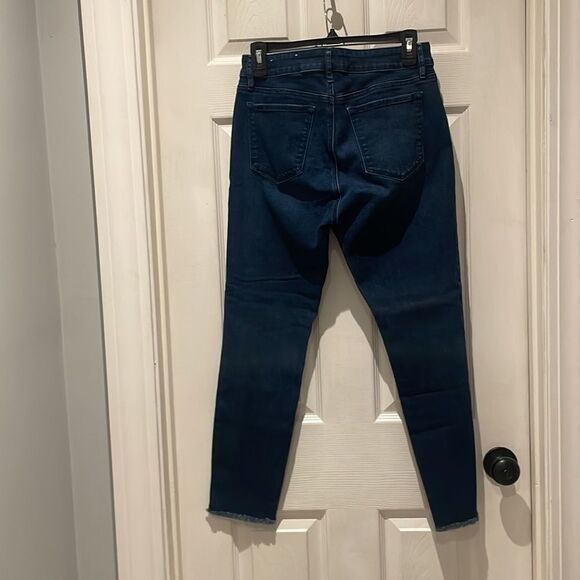 LOFT Curvy skinny jeans with fringe ankle bottoms SZ 4 - Picture 3 of 7